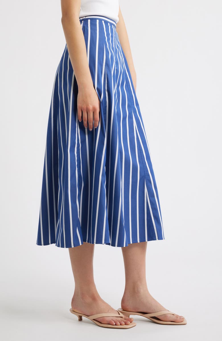 Madewell A-Line Poplin Midi Skirt, Alternate, color, Cool Navy