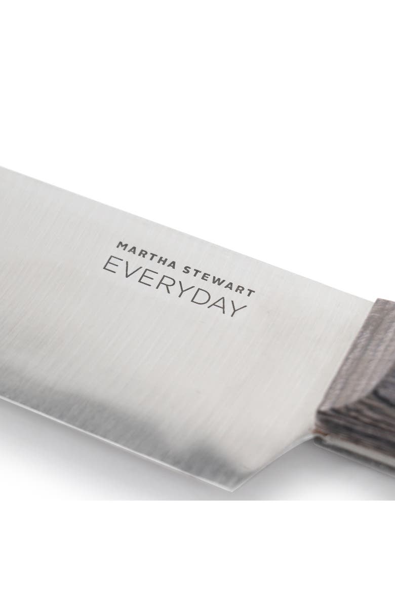 Martha Stewart Everyday 8 Inch Stainless Steel Chef Knife with Wood Handle, Alternate, color, Dark Gray