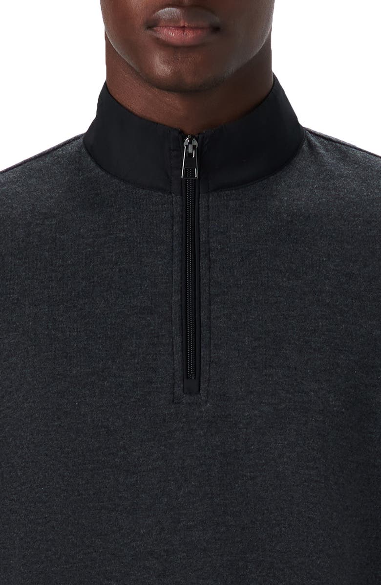 Bugatchi Mixed Media Quarter Zip Pullover, Alternate, color, 