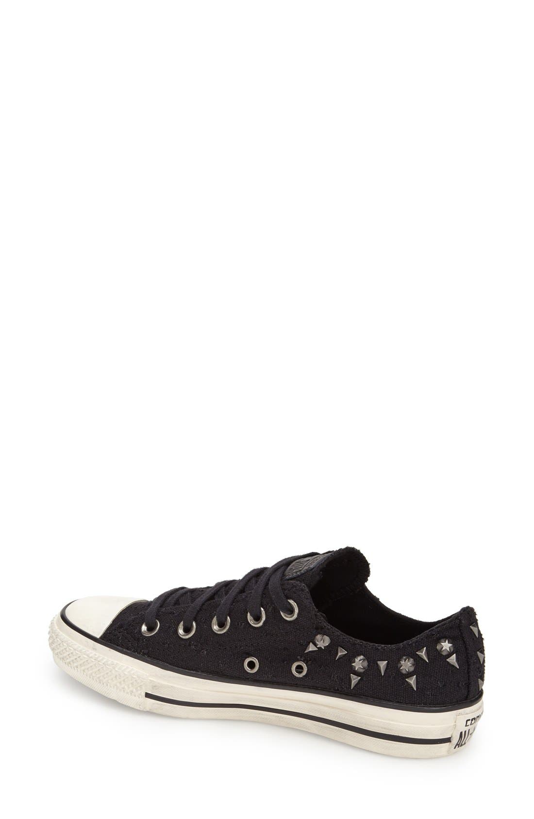 Chuck Taylor® All Star® Studded Oxford Sneaker, Alternate, color, BLACK