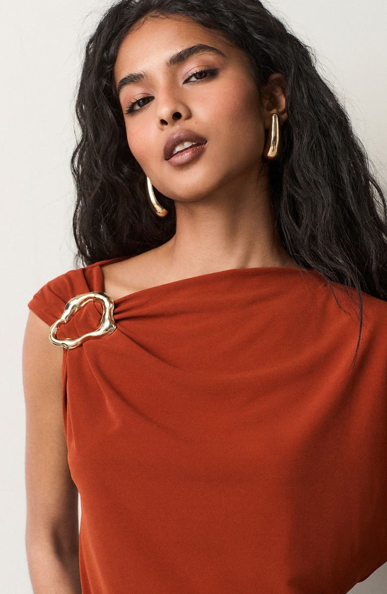 NEXT Asymmetric Drape Hardware Top, Alternate, color, Red