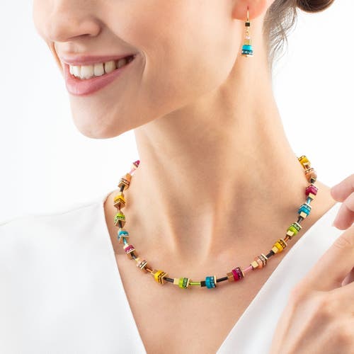 Coeur De Lion Boho Sunset Cube Necklace In Multi