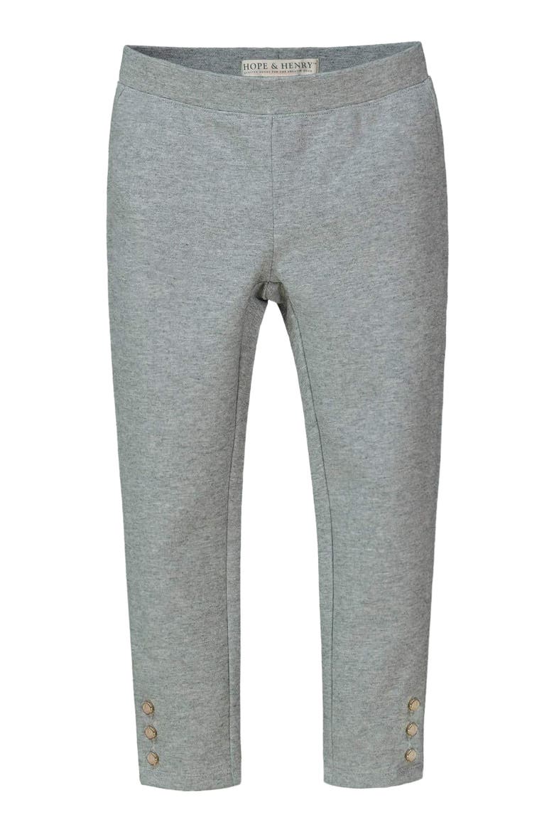 Baby Girls' Button Cuff Ponte Pant, Infant, Alternate, color, Heather Grey Button Cuff