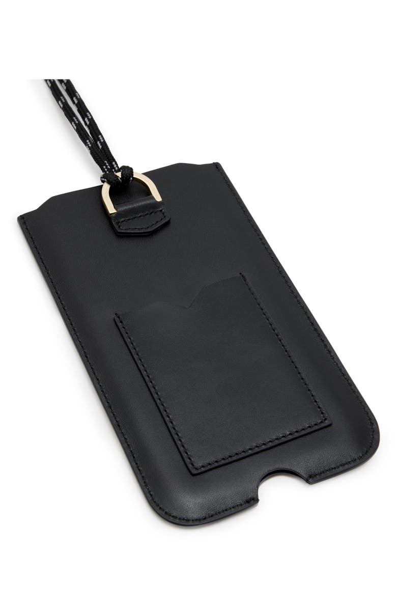 AllSaints Cybelle Leather Phone Holder on a Lanyard, Alternate, color, 