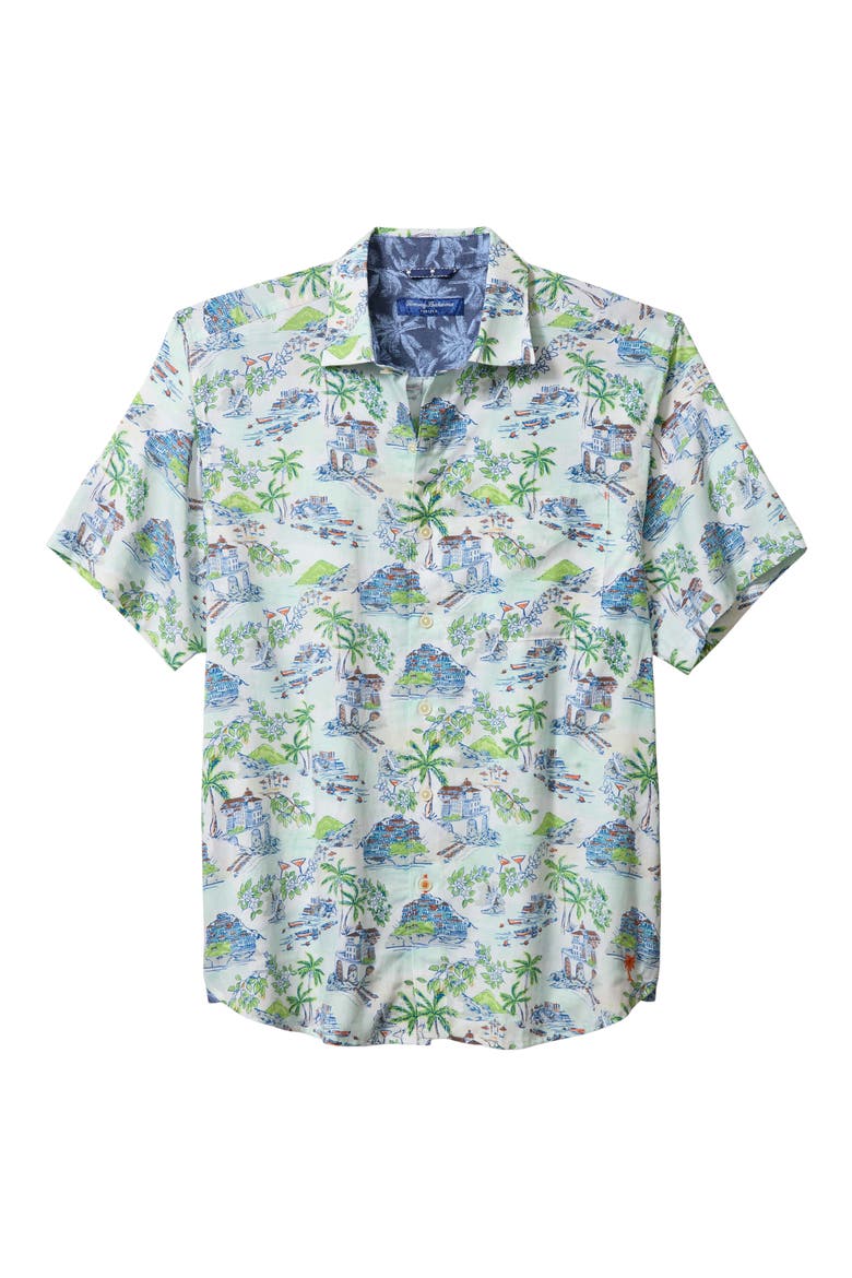 Tortola Paradise Isle Short Sleeve Button-Up Shirt, Main, color, WHITE