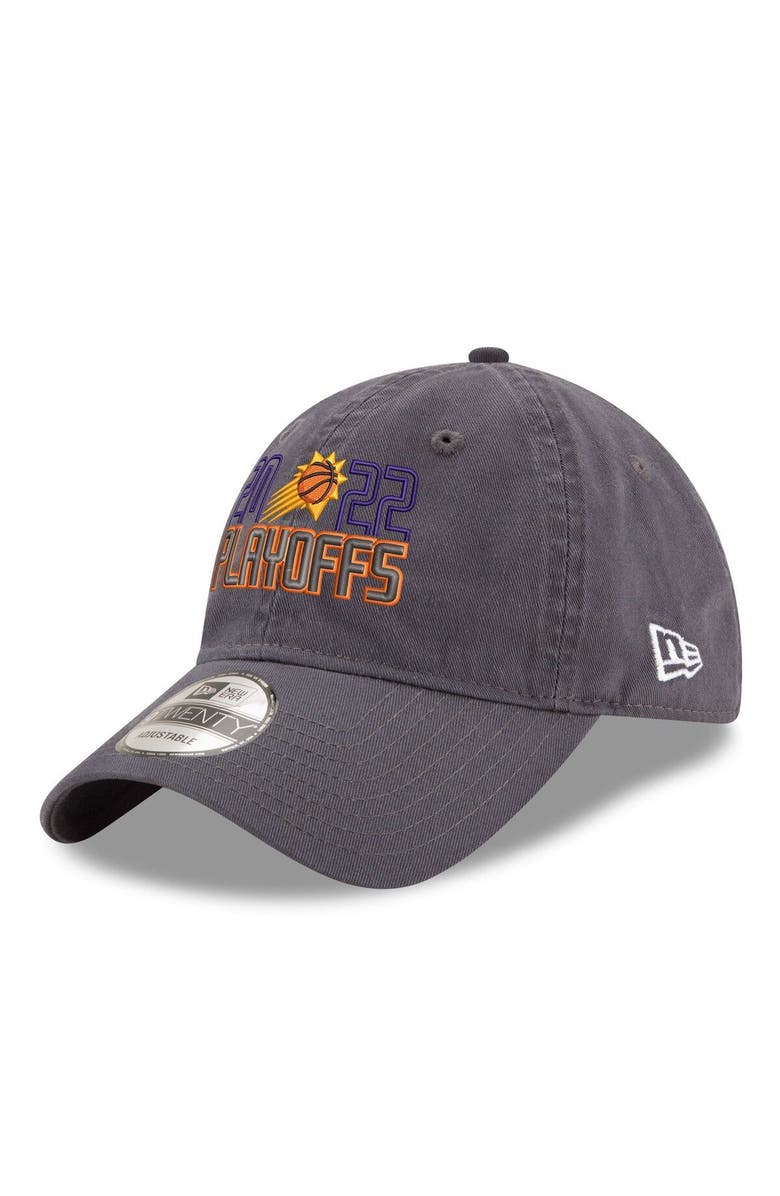 New Era Men's New Era Gray Phoenix Suns 2022 NBA Playoffs Bubble Letter 9TWENTY Adjustable Hat, Main, color,