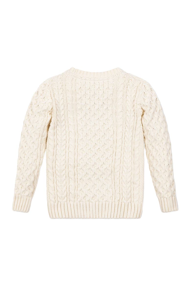 Boys' Organic Fisherman Sweater, Kids, Alternate, color, Ivory Fisherman