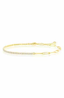 SIMONA Paperclip Link & CZ Tennis Anklet