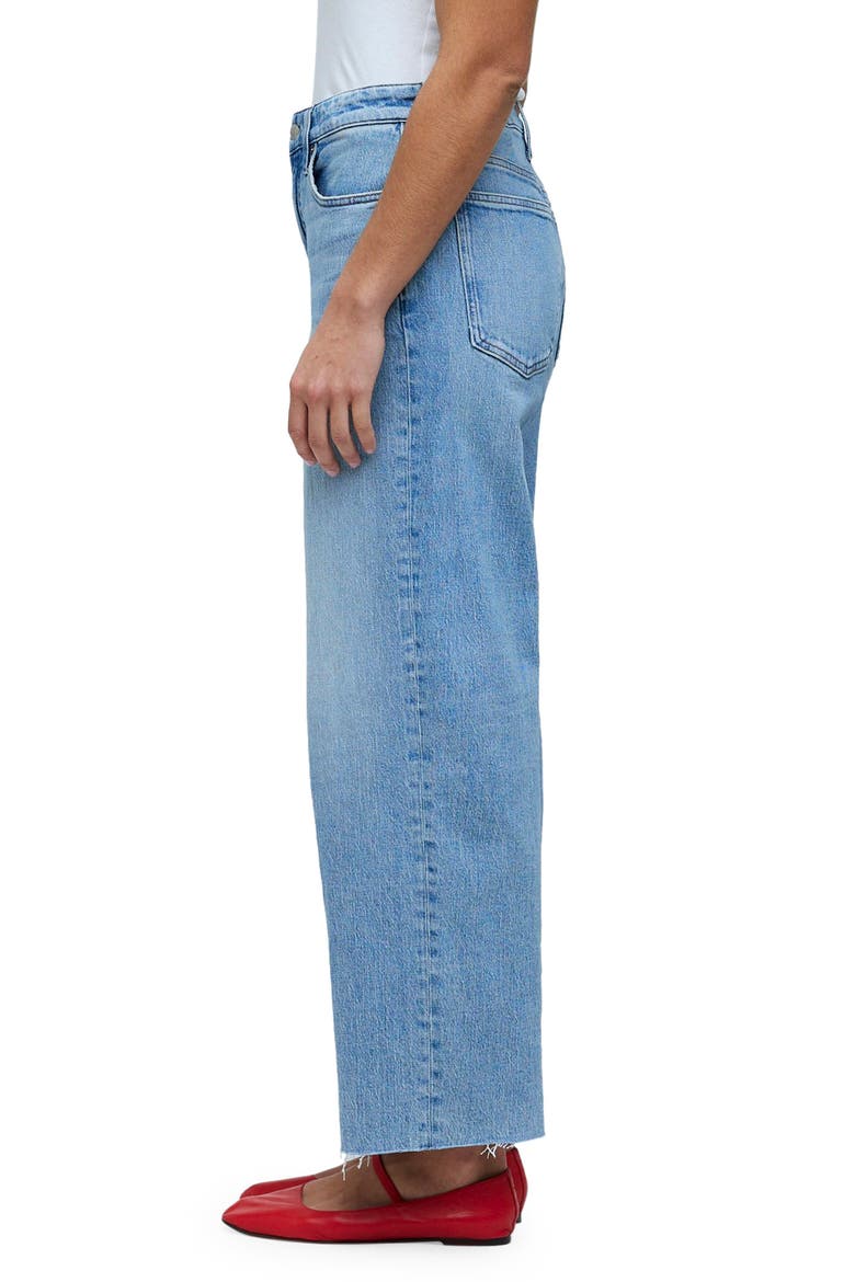 The Perfect Raw Hem Wide Leg Crop Jeans, Alternate, color, ALTOONA WASH