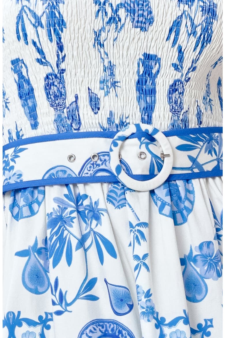 Mixed Print Tiered Cotton Maxi Dress, Alternate, color, IVORY BLUE