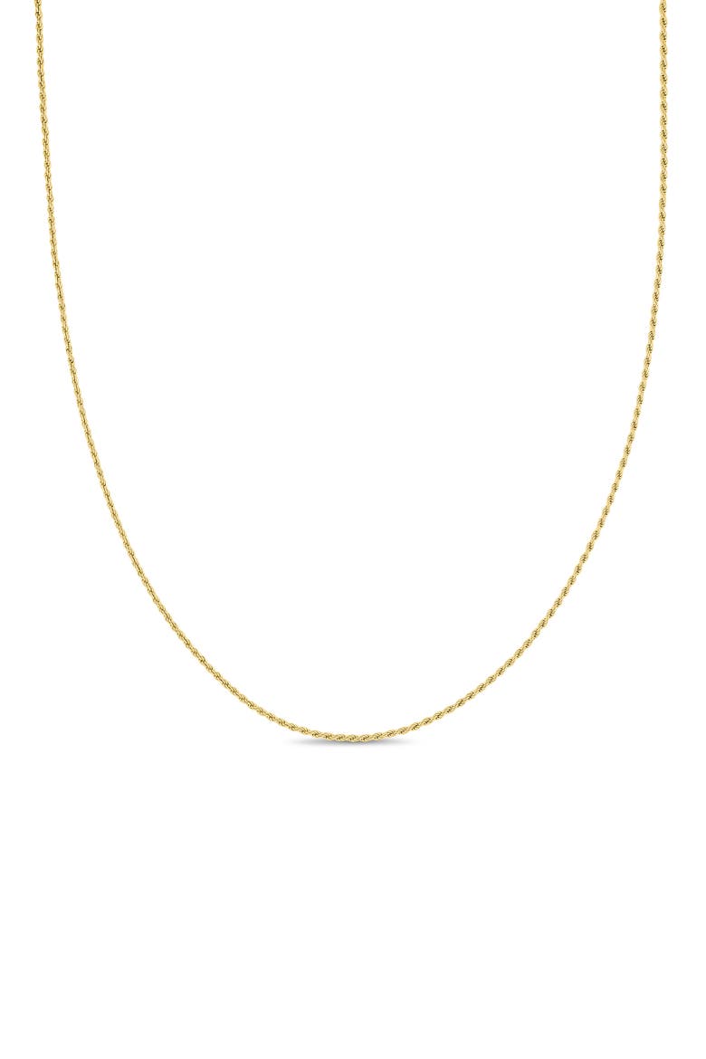 14K Gold Rope Chain Bracelet, 1.5mm, Main, color, 14K YELLOW GOLD