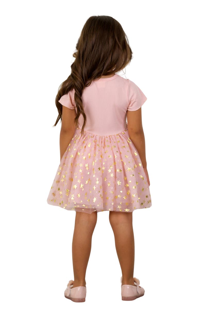 Mia Belle Girls Girls Blush Star Bunny Tulle Dress, Alternate, color, Pink