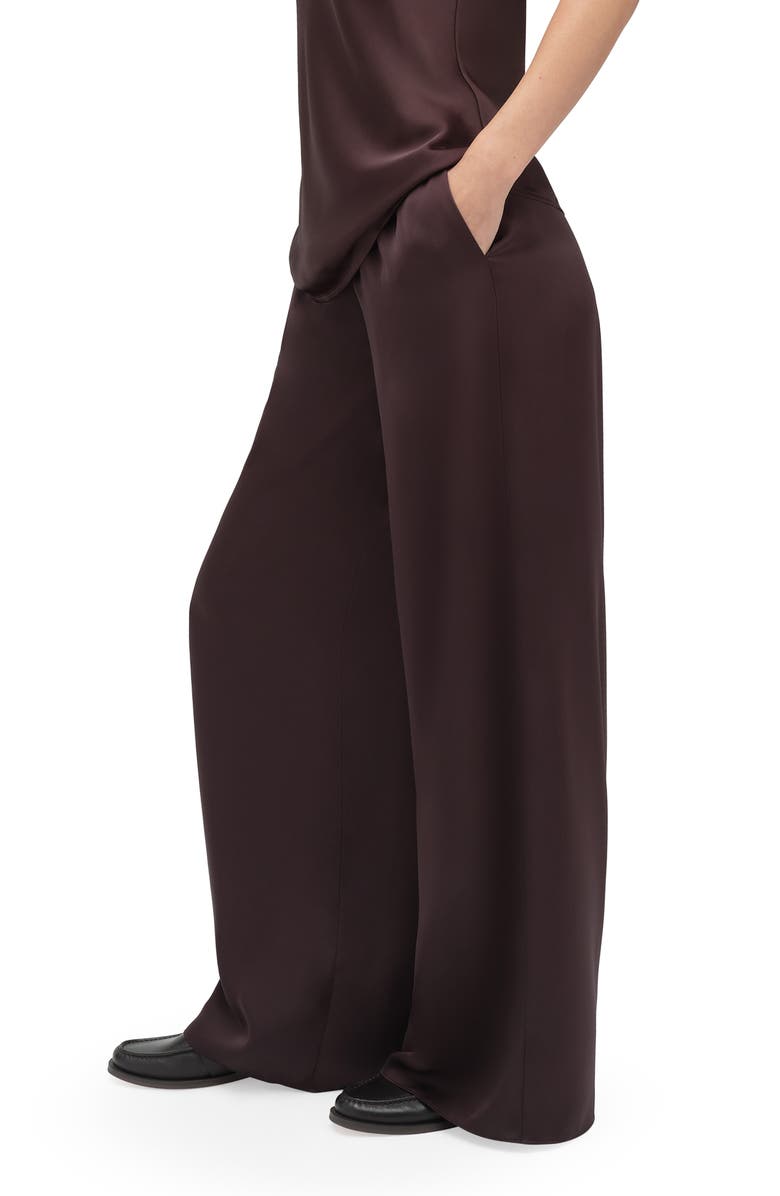 Favorite Daughter The Effortless Satin Wide Leg Pants, Alternate, color, Espresso