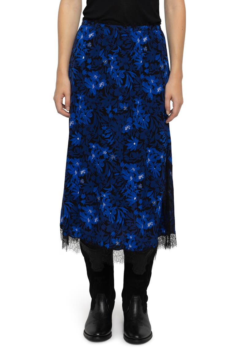 Jarvis Lace Trim Maxi Skirt, Main, color, ELECTRIC