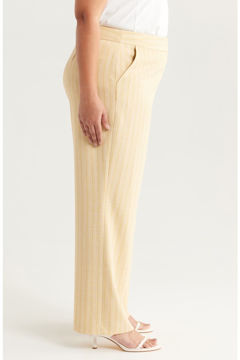 Stripe Wide Leg Pants, Alternate, color, OCHRE