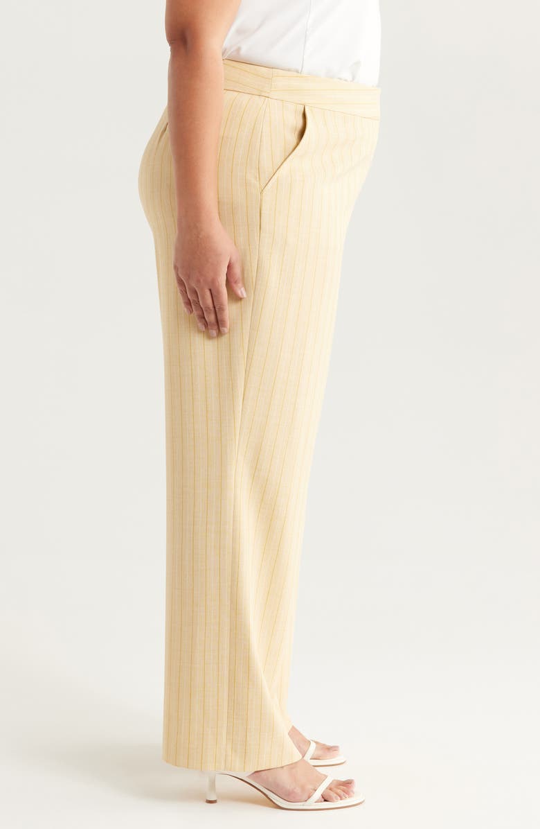 Tahari ASL Stripe Wide Leg Pants, Alternate, color, Ochre