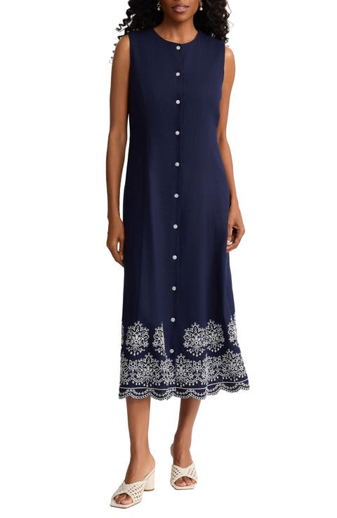 Linen Blend Sleeveless Dress
