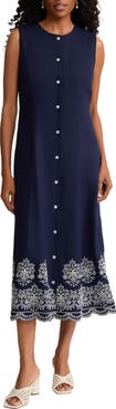 Jones New York Linen Blend Sleeveless Dress