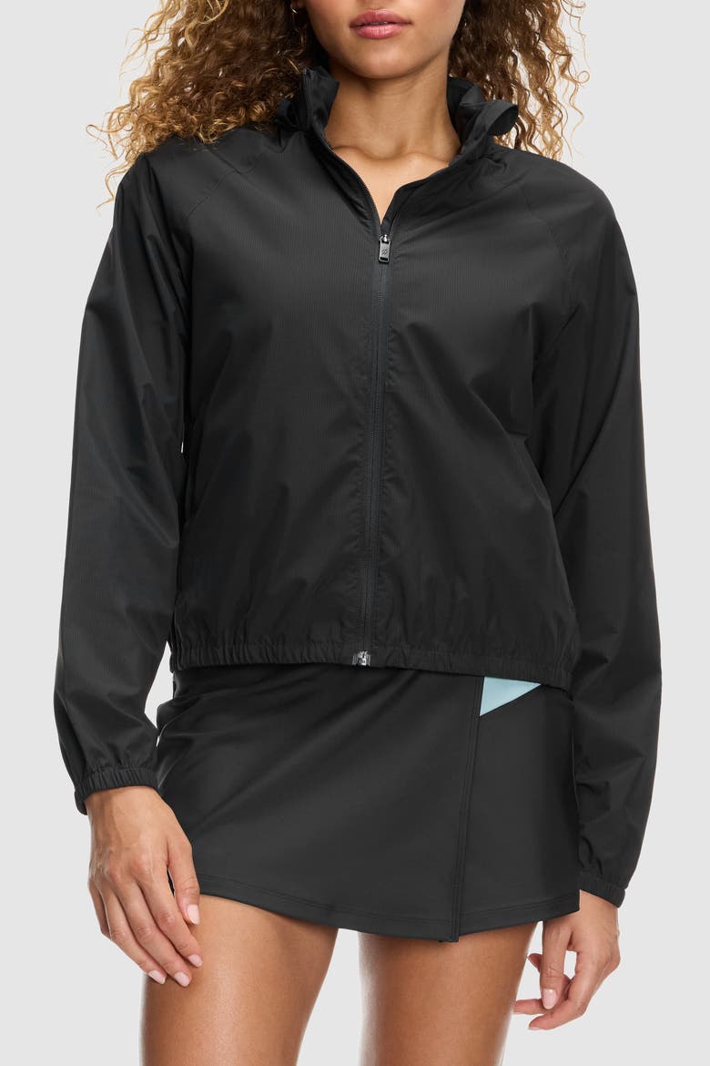 Woven Seamed Run Shell, Alternate, color, JET BLACK