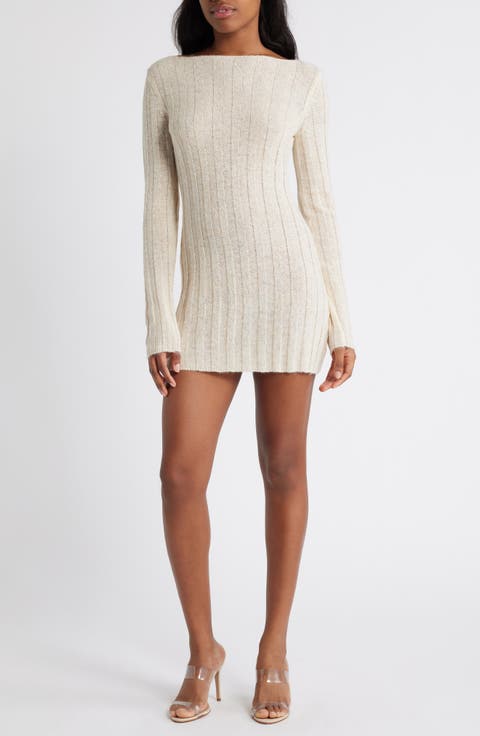 Long Sleeve Rib Body-Con Minidress (Regular & Long)