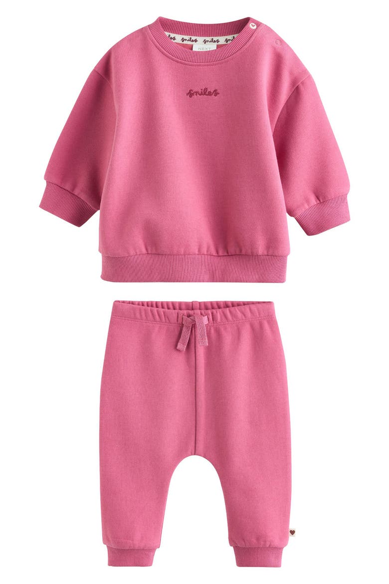 Kids' Sweatshirt & Joggers Set, Main, color, PLUM SLOGAN