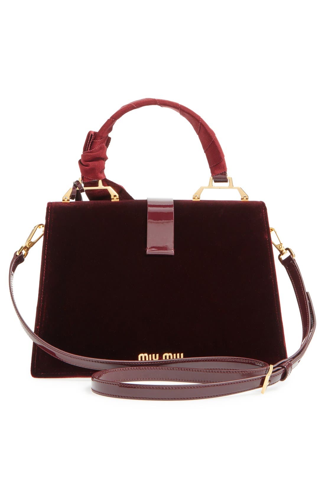 Miu Miu 'Velutto' Top Handle Satchel, Alternate, color, 