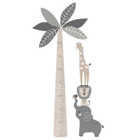 Jungle Safari Tree with Animals Kids Growth Chart Wall Decals