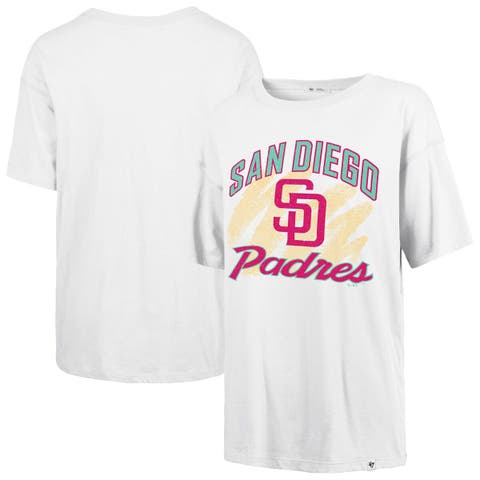 Women's '47  White San Diego Padres City Connect Sadie Distressed T-Shirt