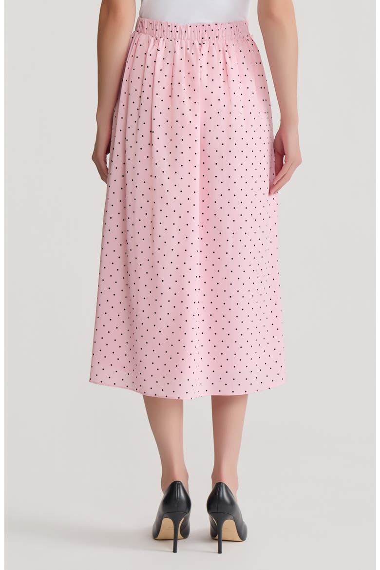 Polka Dot Pleated Skirt, Alternate, color, TUTU PINK/ BLACK