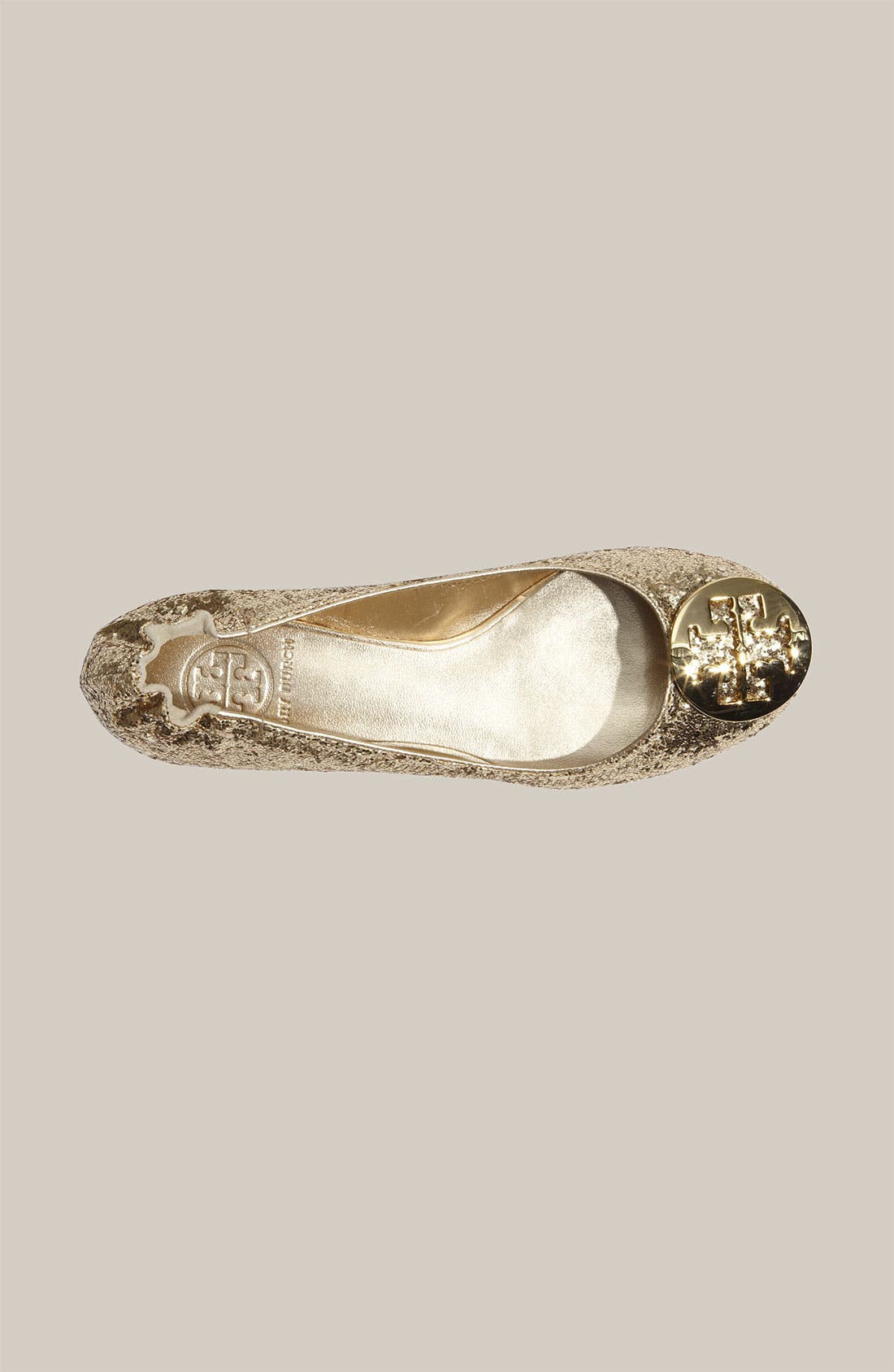 'Reva' Glitter Flat, Alternate, color, PLATINUM