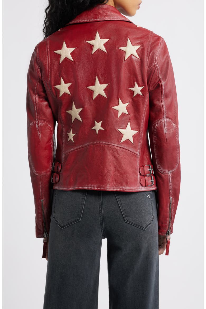 Christy Leather Moto Jacket, Alternate, color, RED
