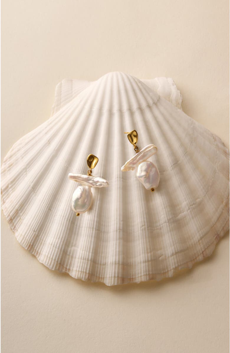 Katie Loxton Sol Pearl Earrings, Alternate, color, Gold Coated