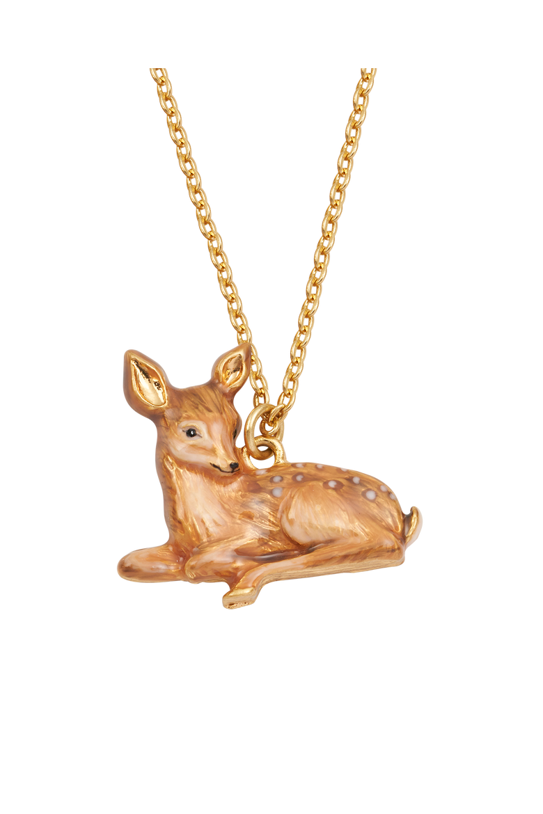 Resting Fawn Gold Chain Necklace, Alternate, color, Gold