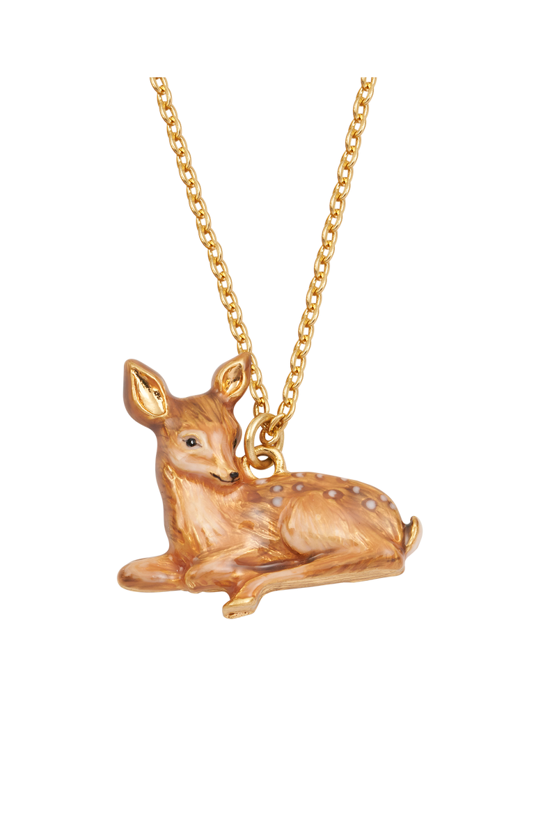 Fable England Resting Fawn Gold Chain Necklace, Alternate, color, Gold