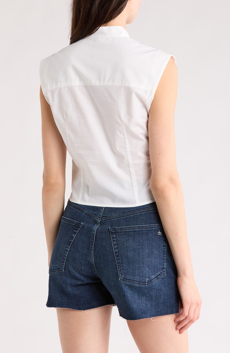 rag & bone Rita Sleeveless Poplin Shirt, Alternate, color, White