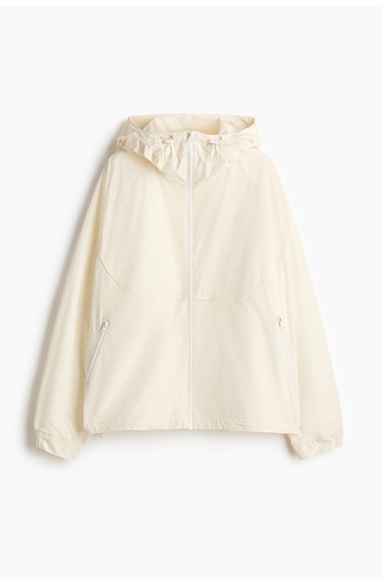 H&M Hooded Windbreaker, Main, color, Cream