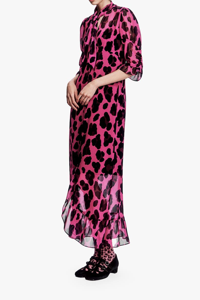 Jewel Jaguar Chiffon, Alternate, color, Ruby