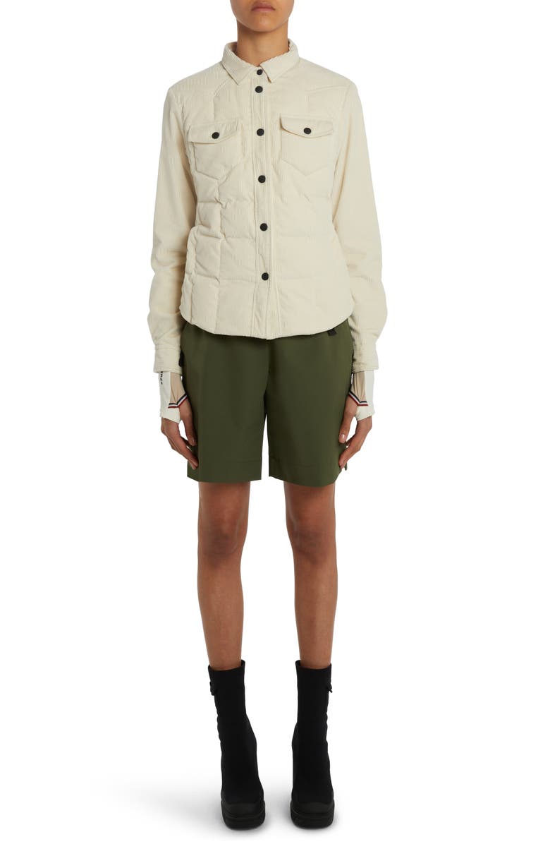 Moncler Grenoble Nangy Quilted Stretch Corduroy Down Shacket, Alternate, color, 