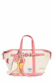 Mini Embroidered Canvas Tote
