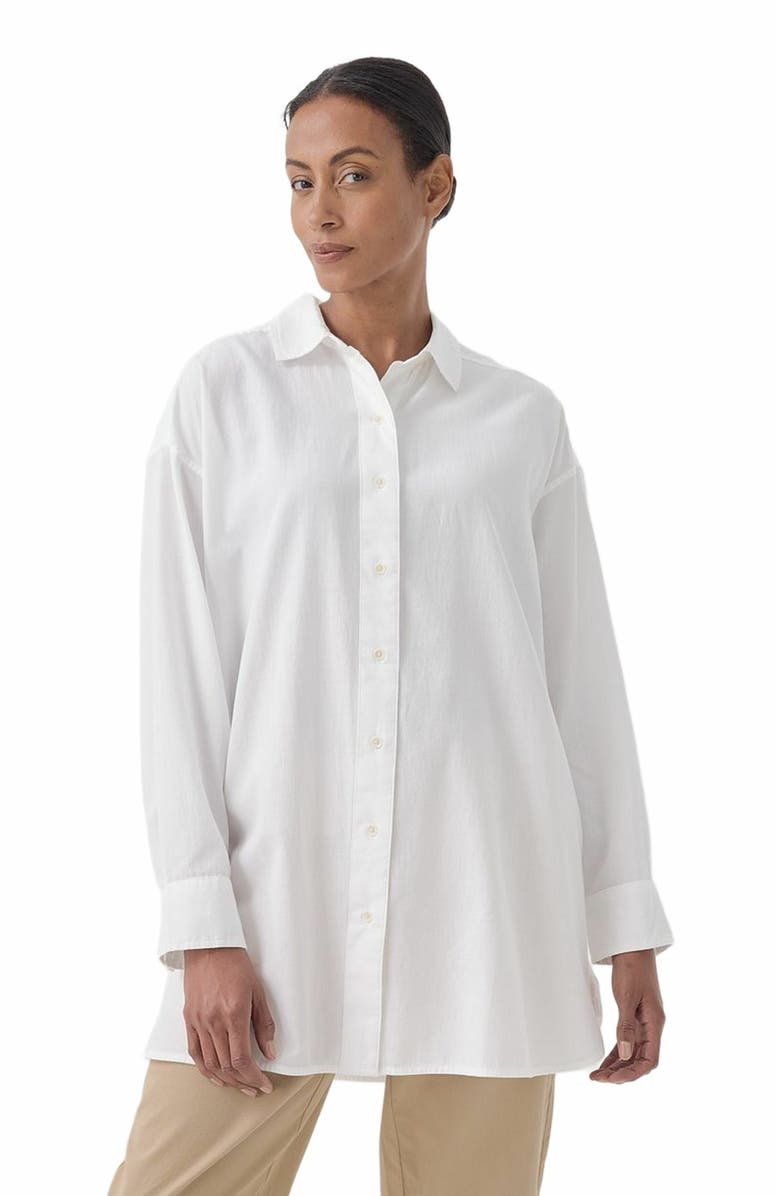 Pact Organic Cotton Sunset Lightweight Cotton Oversized Shirt, Main, color, White