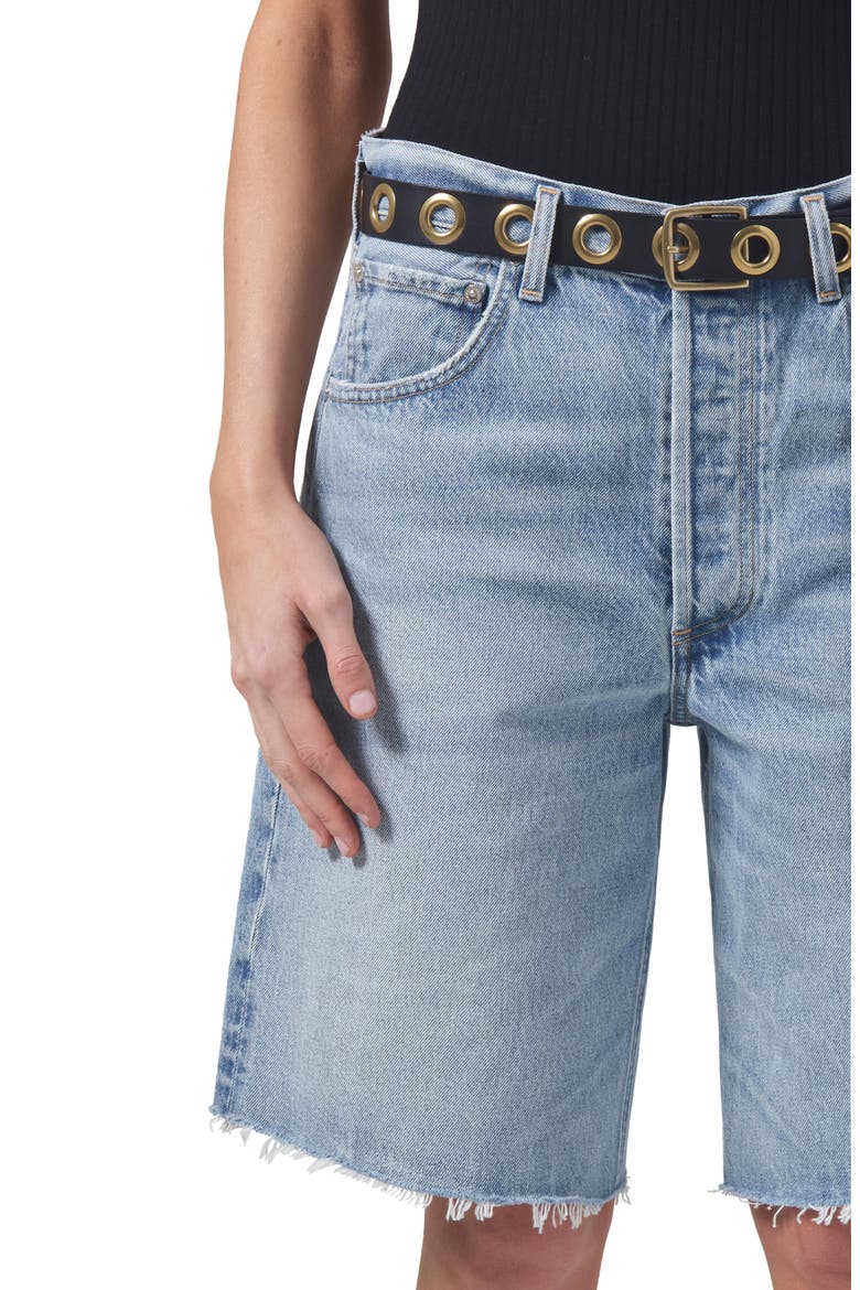 Ayla High Waist Baggy Long Denim Shorts, Alternate, color, GEMINI
