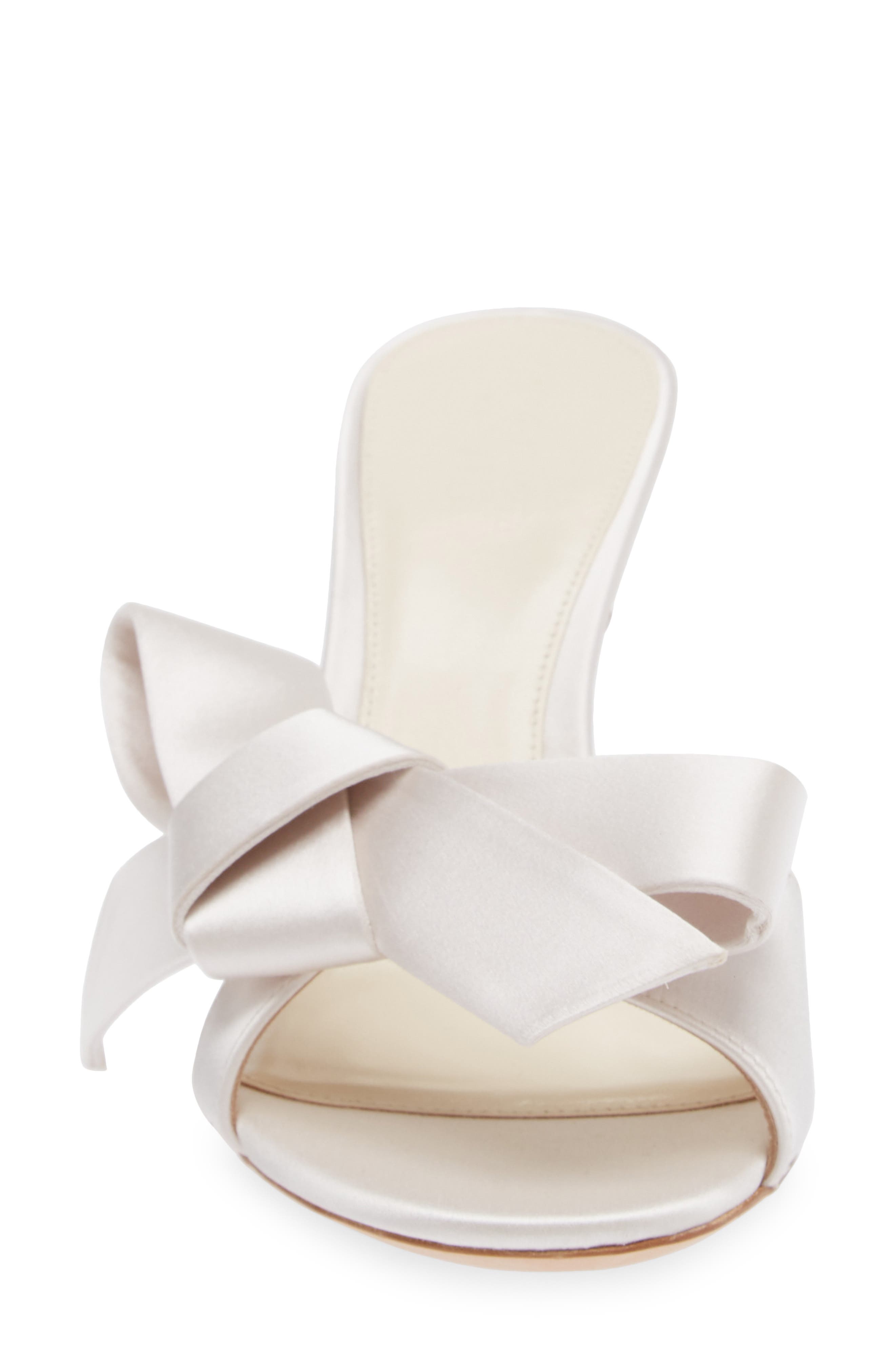 Giambattista Valli Bow Satin Sandal, Alternate, color, Ivory