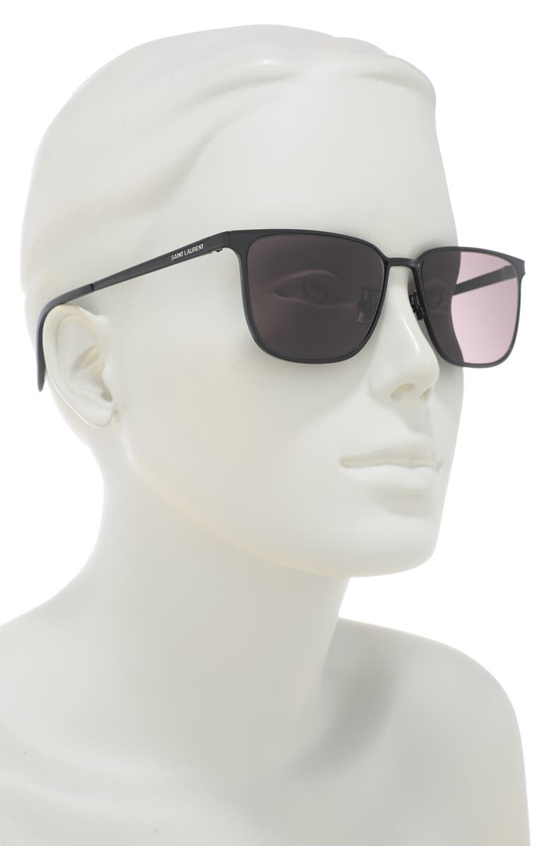 Saint Laurent 56mm Square Sunglasses, Alternate, color,