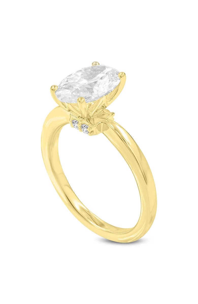 LuvMyJewelry Livia 14K Yellow Gold Oval Lab Grown Diamond Hidden Halo Engagement Ring - 2.25 Ct, Main, color, 14K Yellow Gold