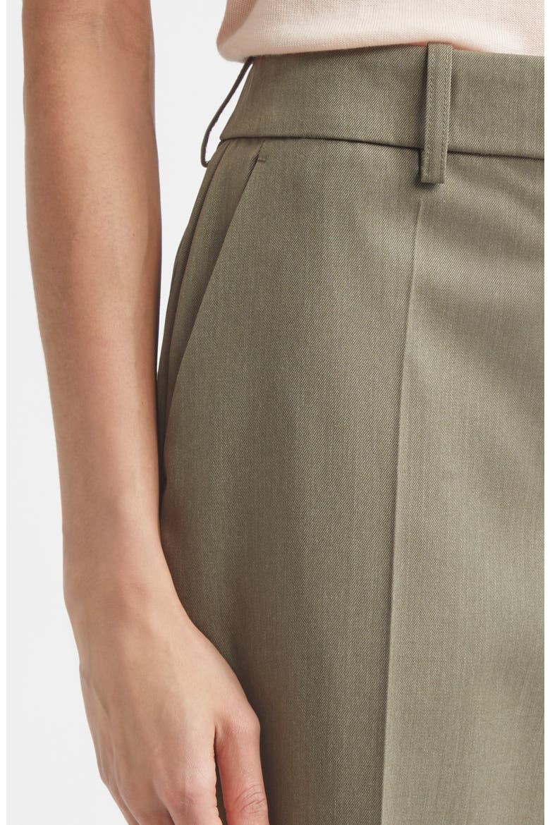 Tailored Straight Leg Wool Blend Trousers, Alternate, color, SAGE MELANGE