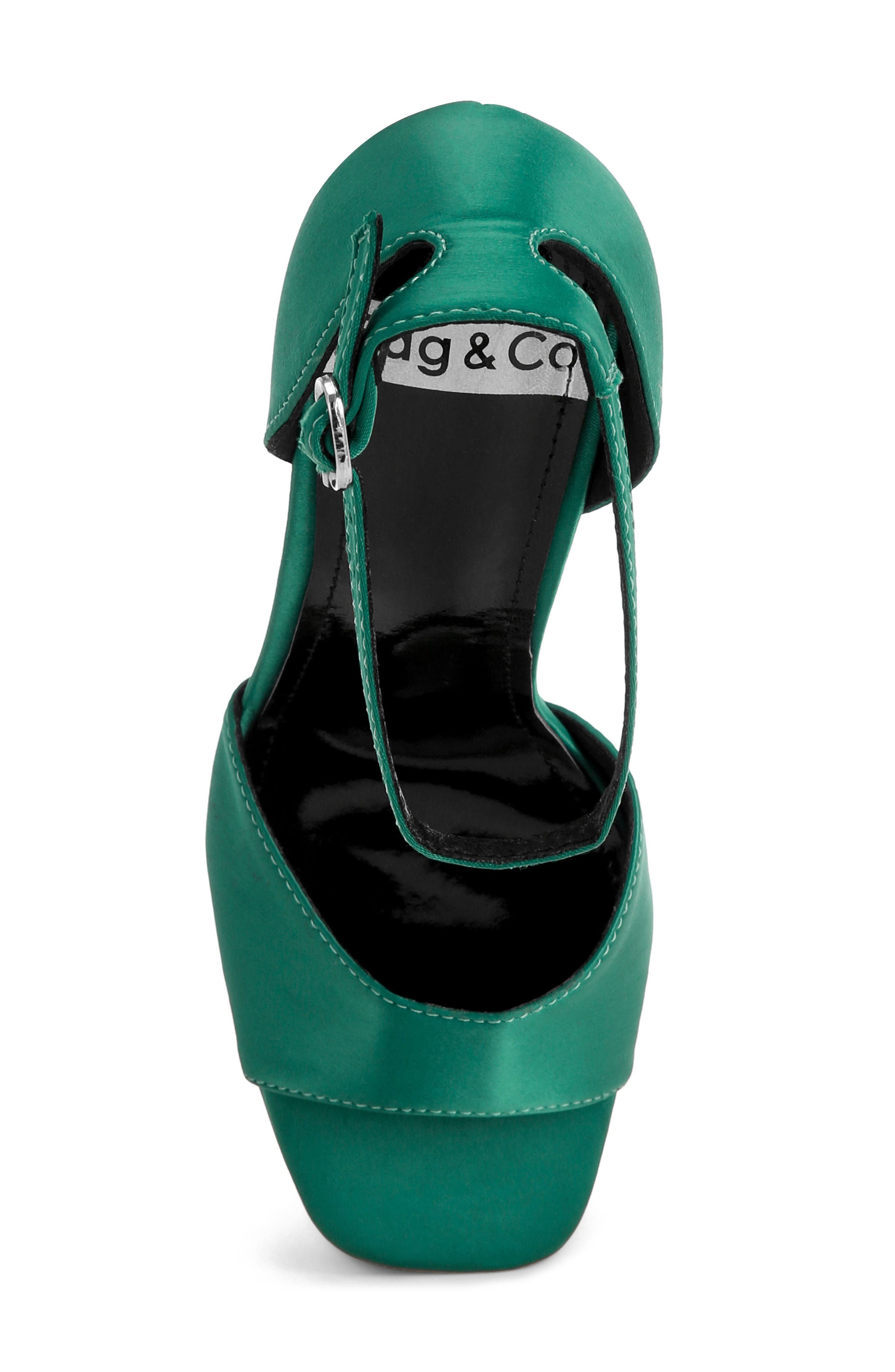 Marshis Platform Sandal, Alternate, color, GREEN SATIN