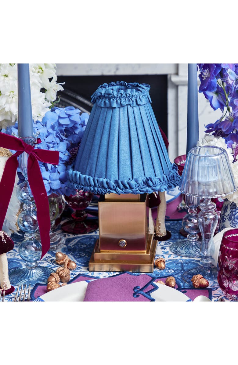 Mrs. Alice Blue Frilled Silk Lampshade, Alternate, color, Blue