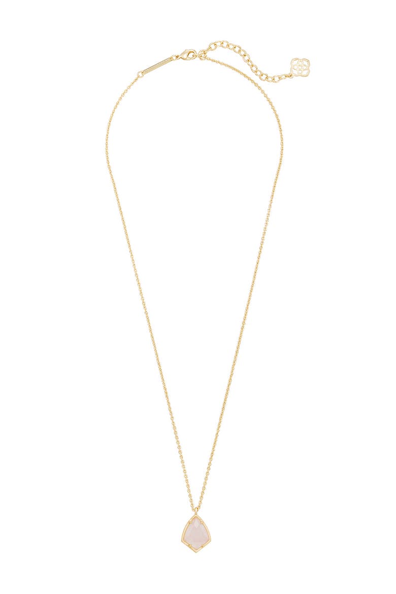 'Cory' Semiprecious Stone Pendant Necklace, Main, color, ROSE QUARTZ/ GOLD