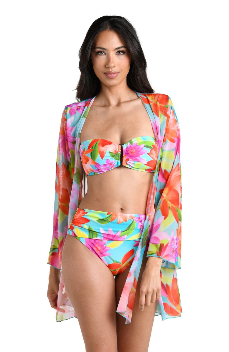 La Blanca Sunset Botanica Bandeau Bikini Top, Alternate, color,