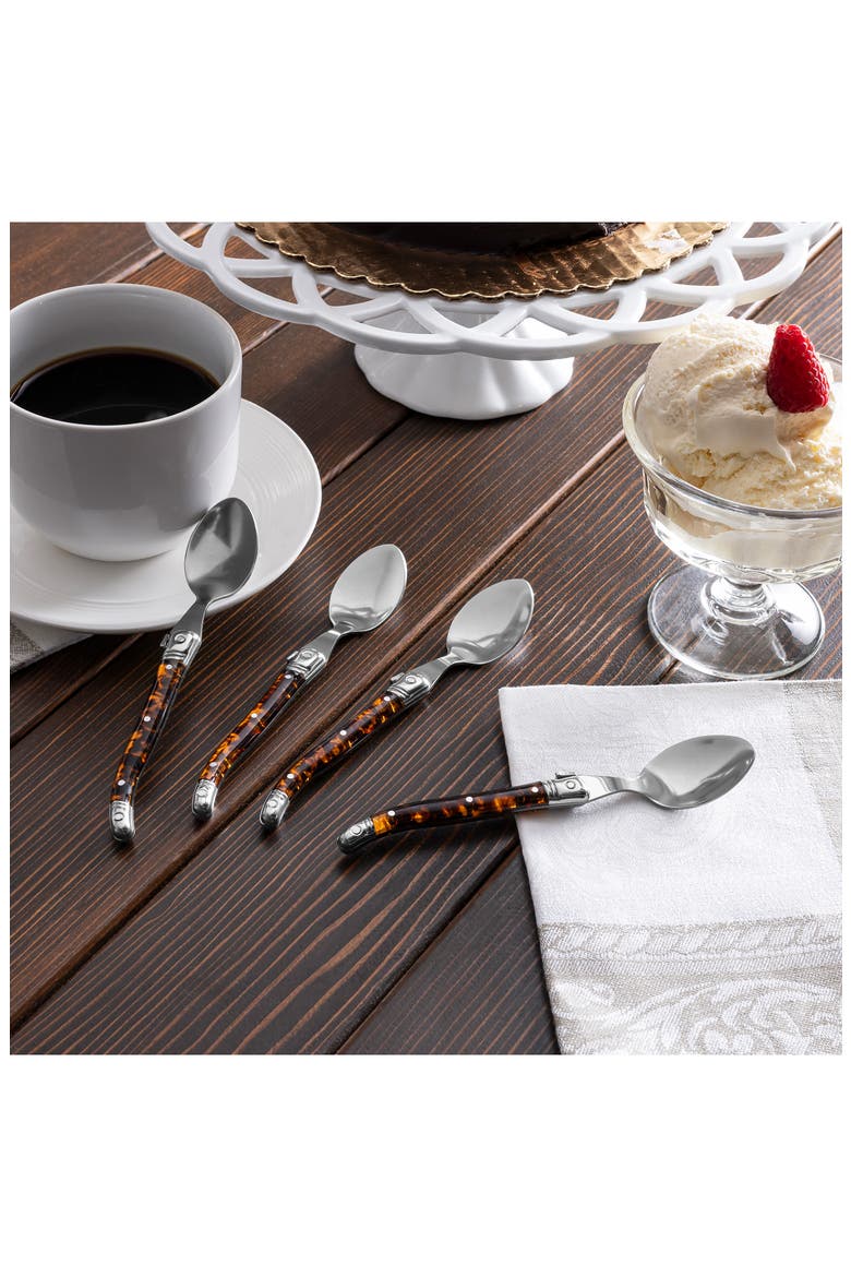 4-Piece Coffee Spoon Set, Alternate, color, TORTOISE SHELL